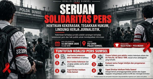 Aksi Solidaritas Pers Sumsel, Desak Usut Tuntas Kasus Dugaan Pengeroyokan Wartawan