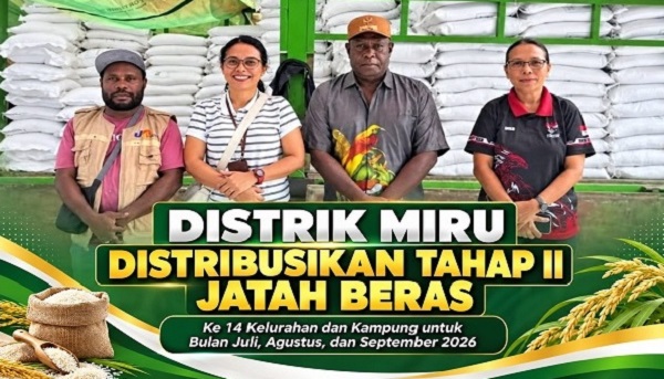 Distrik Mimika Baru Salurkan 309 Ton Beras Bantuan Pangan kepada KPM