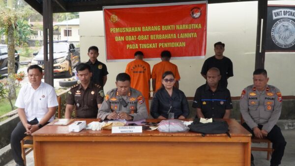 Polres Nabire Amankan Dua Tersangka Kasus Ganja, Barang Bukti 104,57 Gram