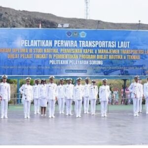 Poltekpel Sorong Lantik Perwira Transportasi Laut, Cetak SDM Maritim Profesional