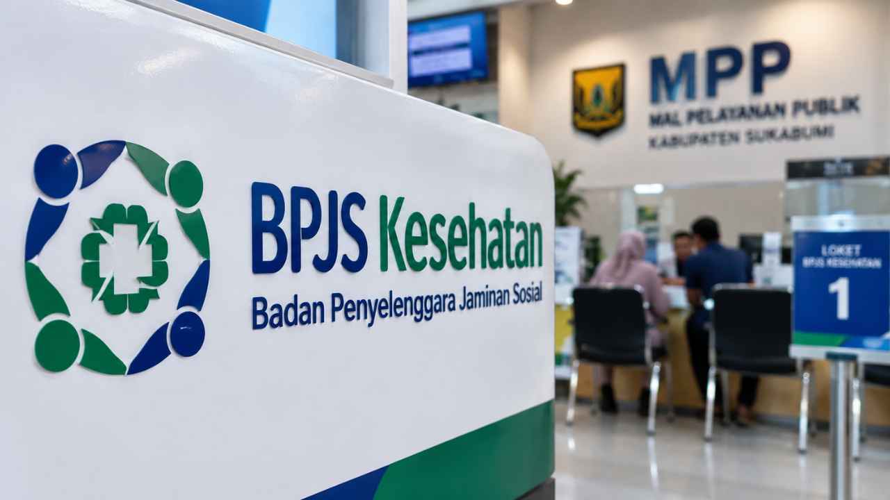 Antrean layanan BPJS Kesehatan di MPP Kabupaten Sukabumi.