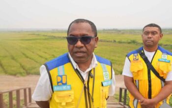 Infrastruktur irigasi untuk mendukung 1.000 hektare sawah rakyat di Merauke, Papua Selatan.