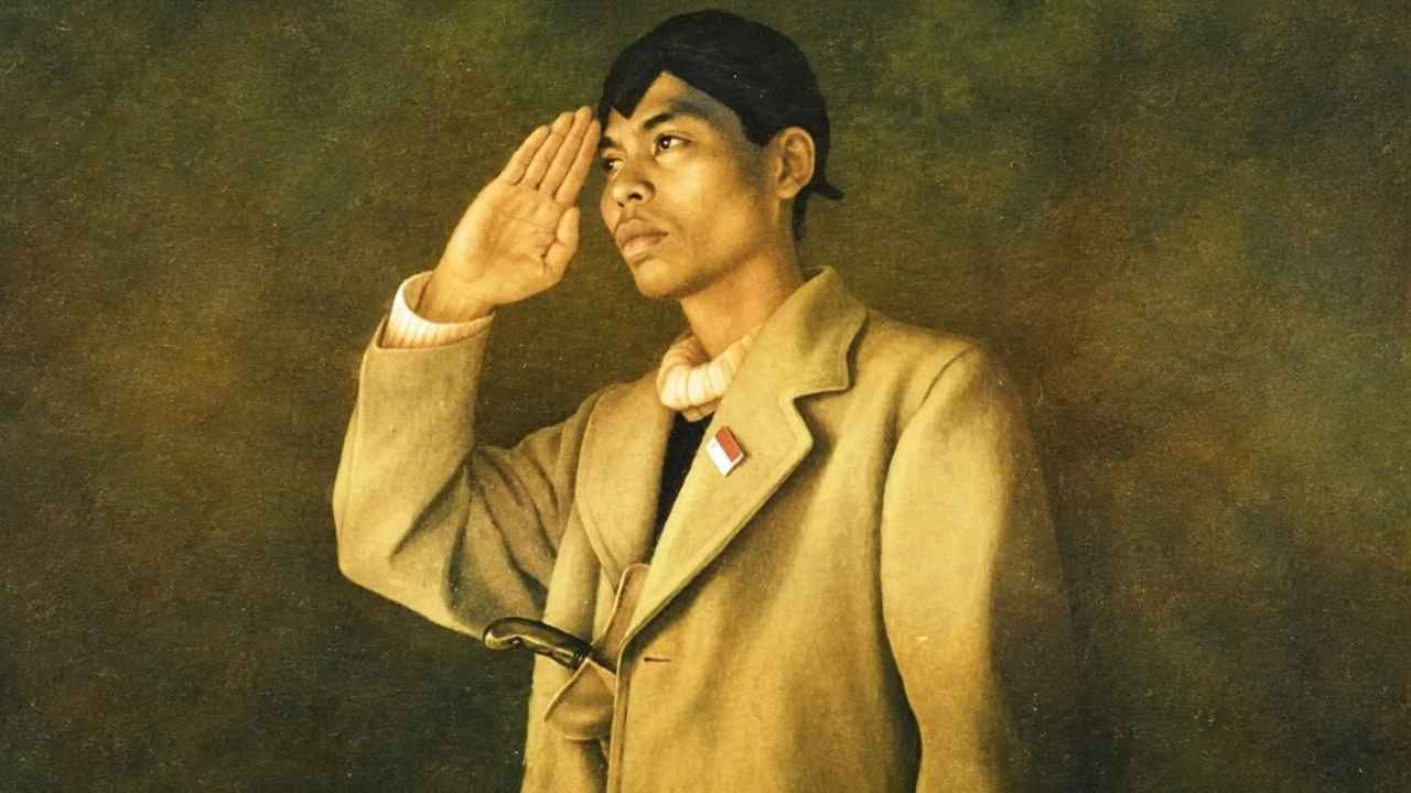 Jenderal Soedirman dalam perjuangan gerilya mempertahankan Republik Indonesia.