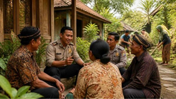 Polisi bersama masyarakat membangun kepercayaan dan keamanan melalui kearifan lokal pager mangkok.
