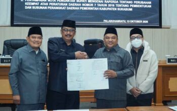 Rapat Paripurna ke-25 DPRD Kabupaten Sukabumi membahas persetujuan Raperda APBD 2027.